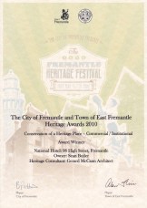 City of Fremantle Heritage Award 2010. Sean Butler (2)