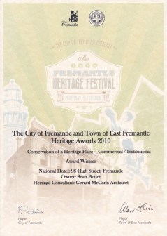 City of Fremantle Heritage Award 2010. Sean Butler (2)